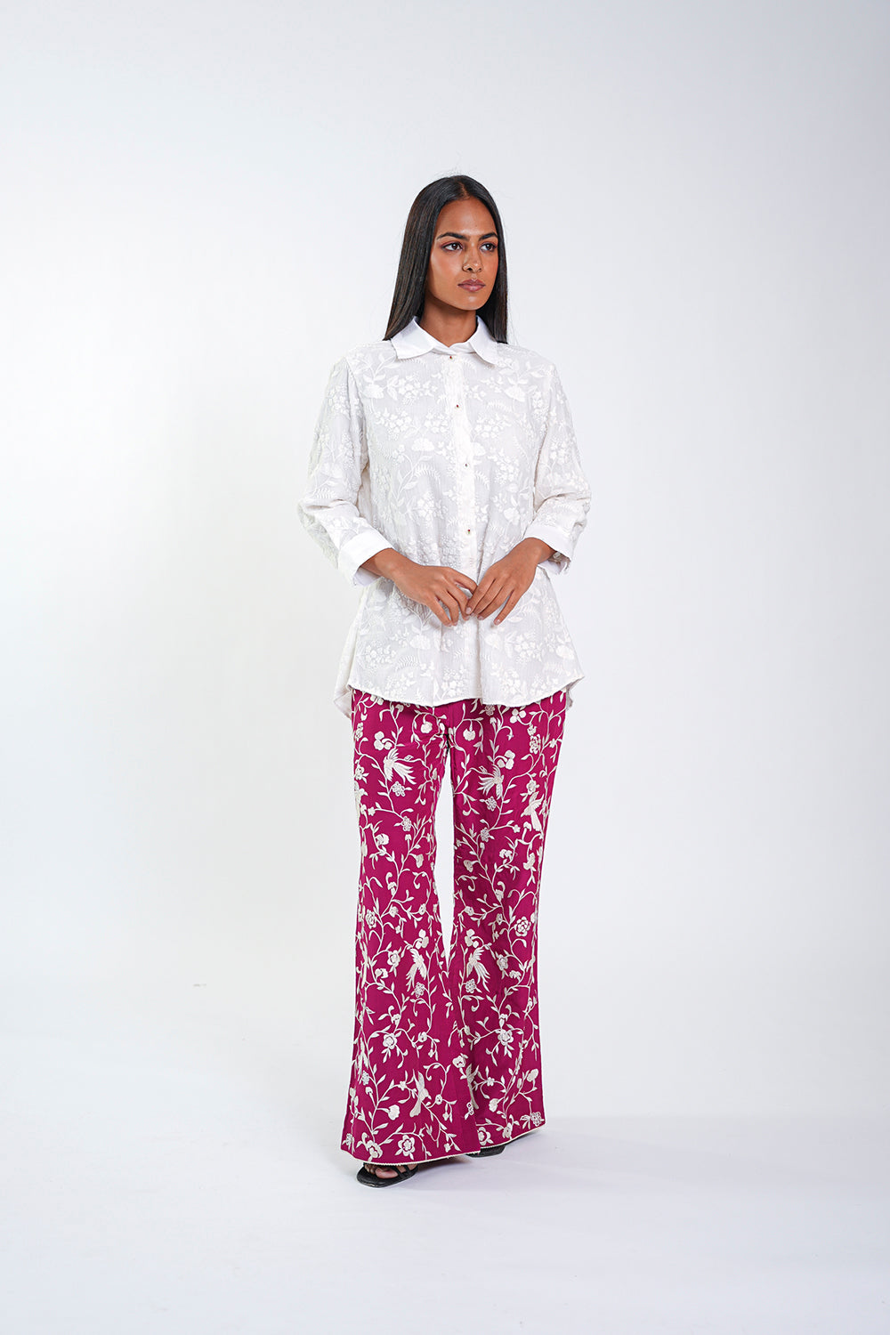 Chikankari Hi Low Shirt