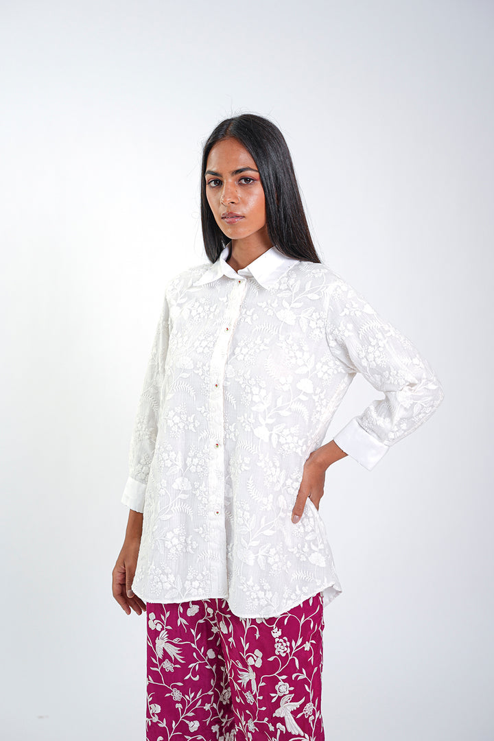 Chikankari Hi Low Shirt