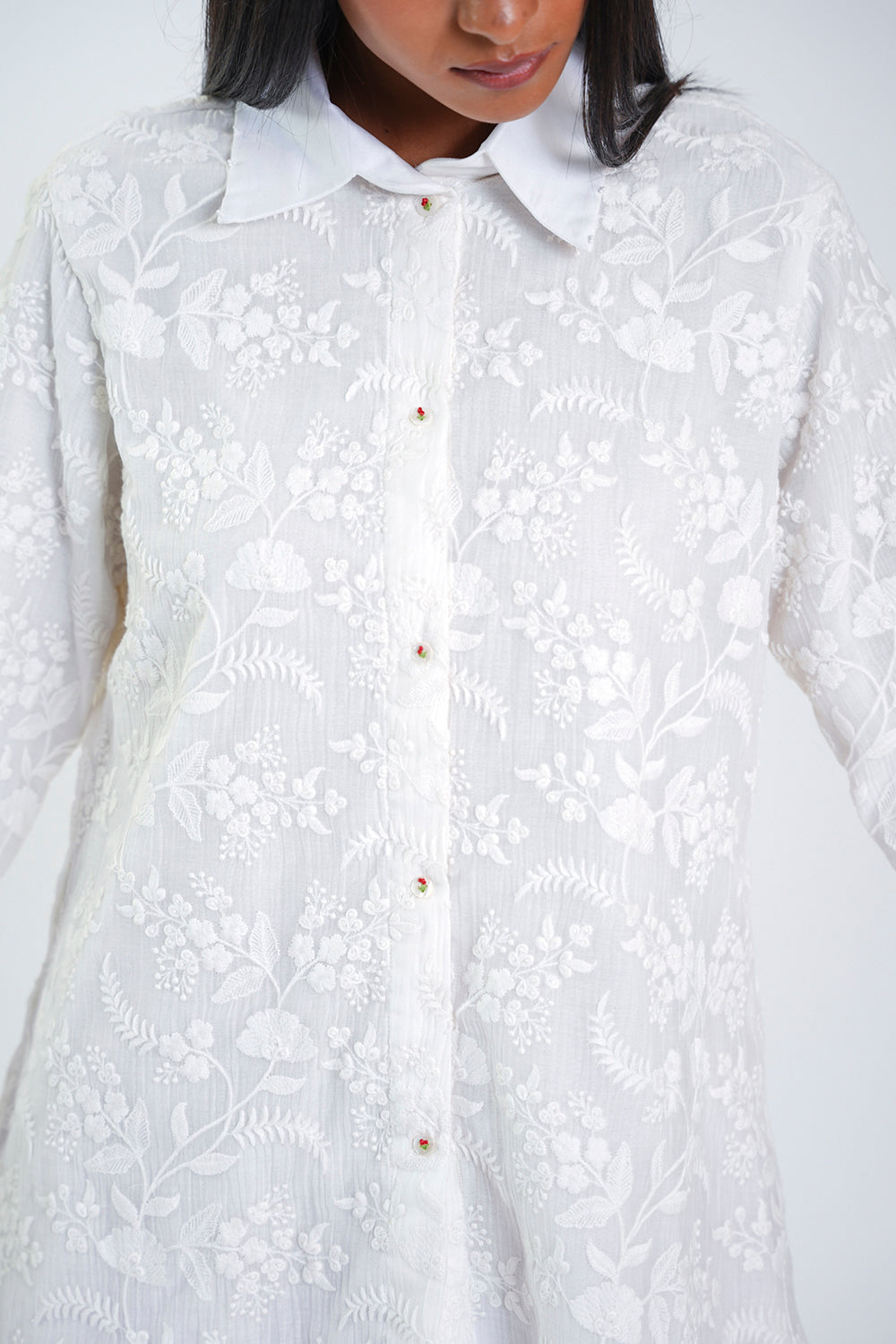 Chikankari Hi Low Shirt