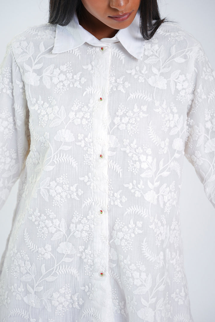 Chikankari Hi Low Shirt
