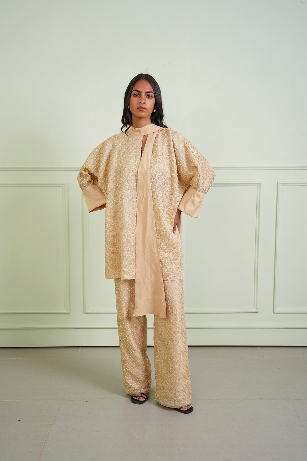 Bow Tie Bandhani Shirt