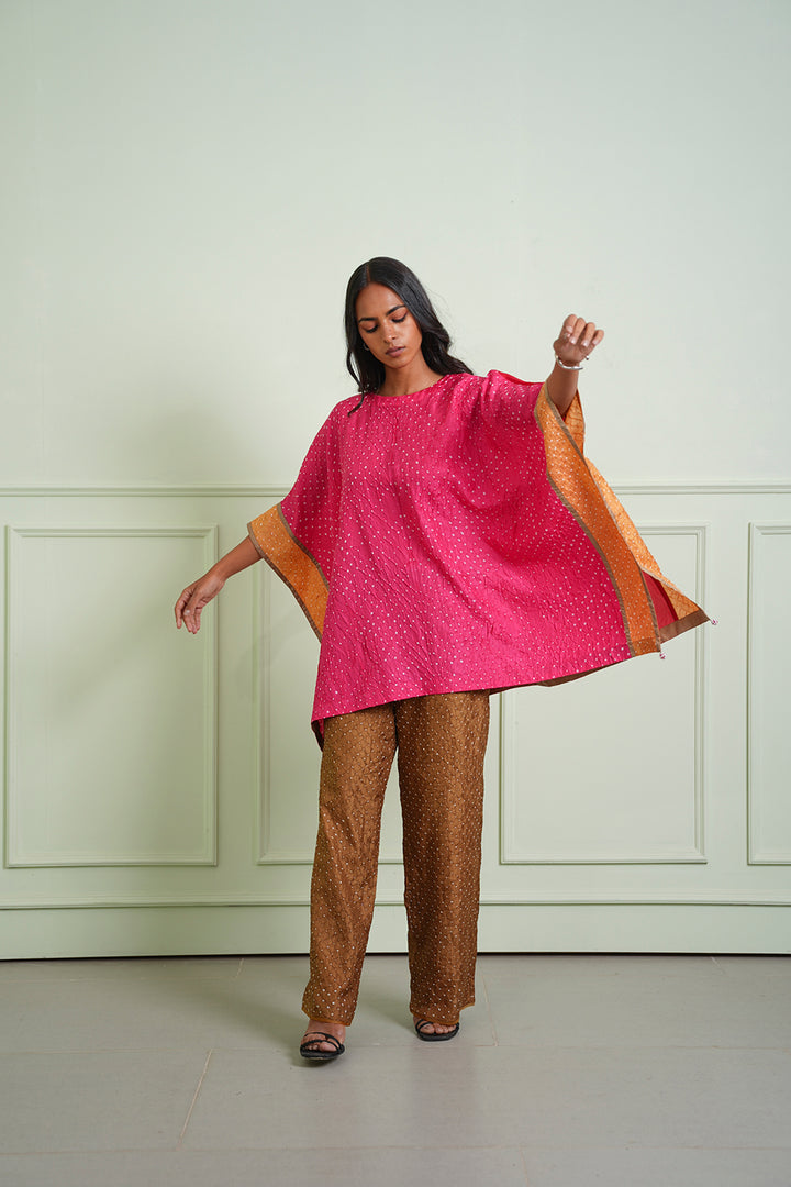 Crushed Bandhani Wide Sleeves Tunic