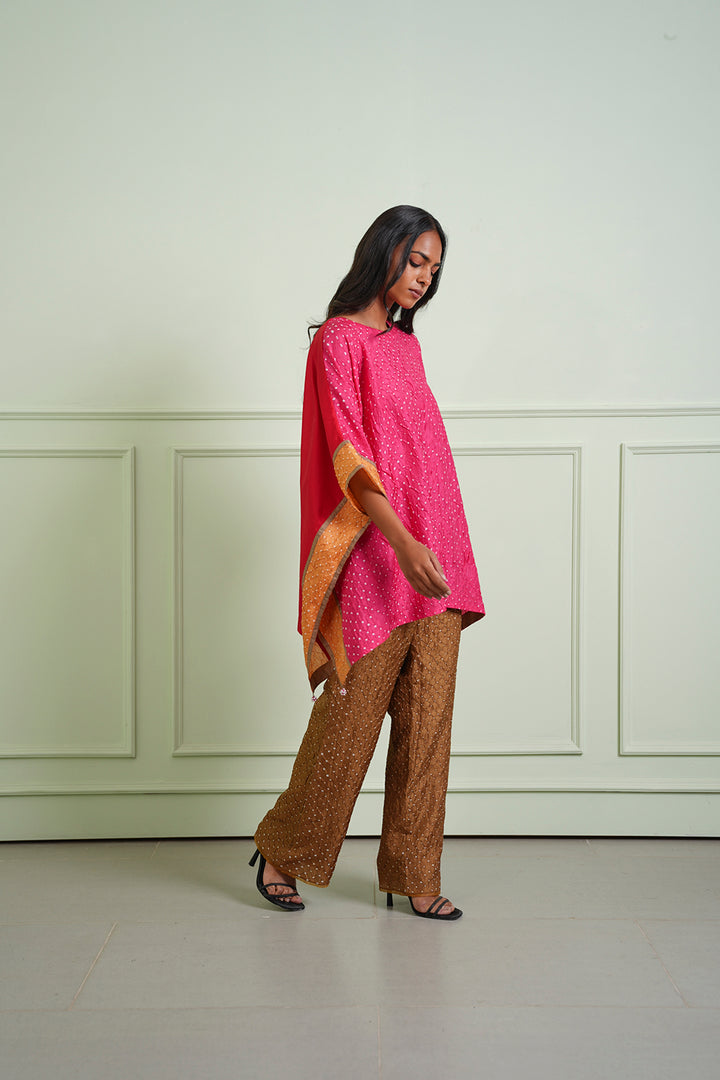 Crushed Bandhani Wide Sleeves Tunic