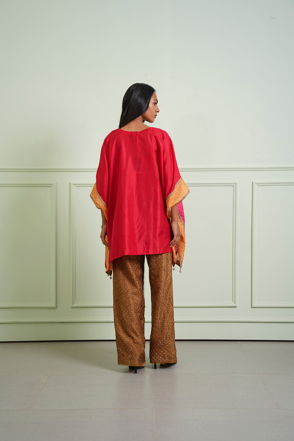 Crushed Bandhani Wide Sleeves Tunic