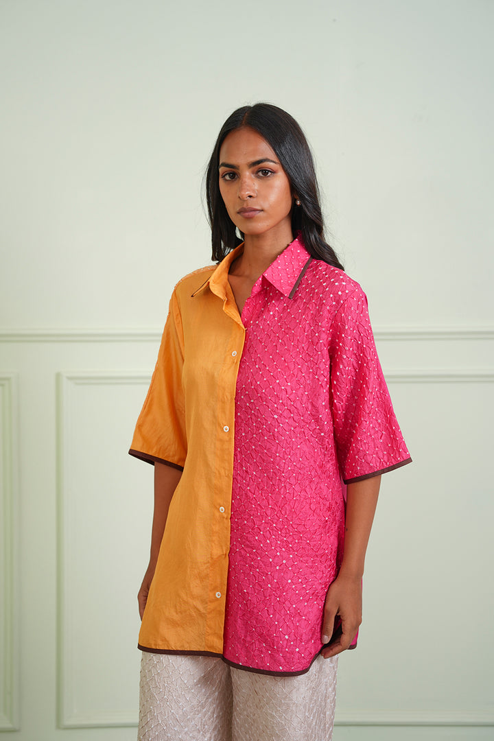 Crushed Bandhani Shirt
