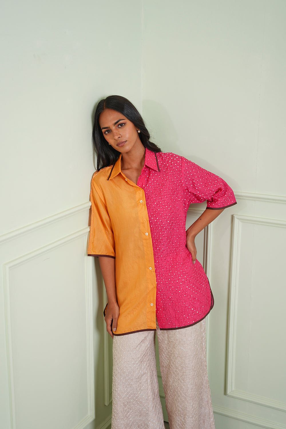 Crushed Bandhani Shirt