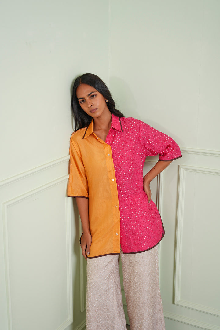 Crushed Bandhani Shirt