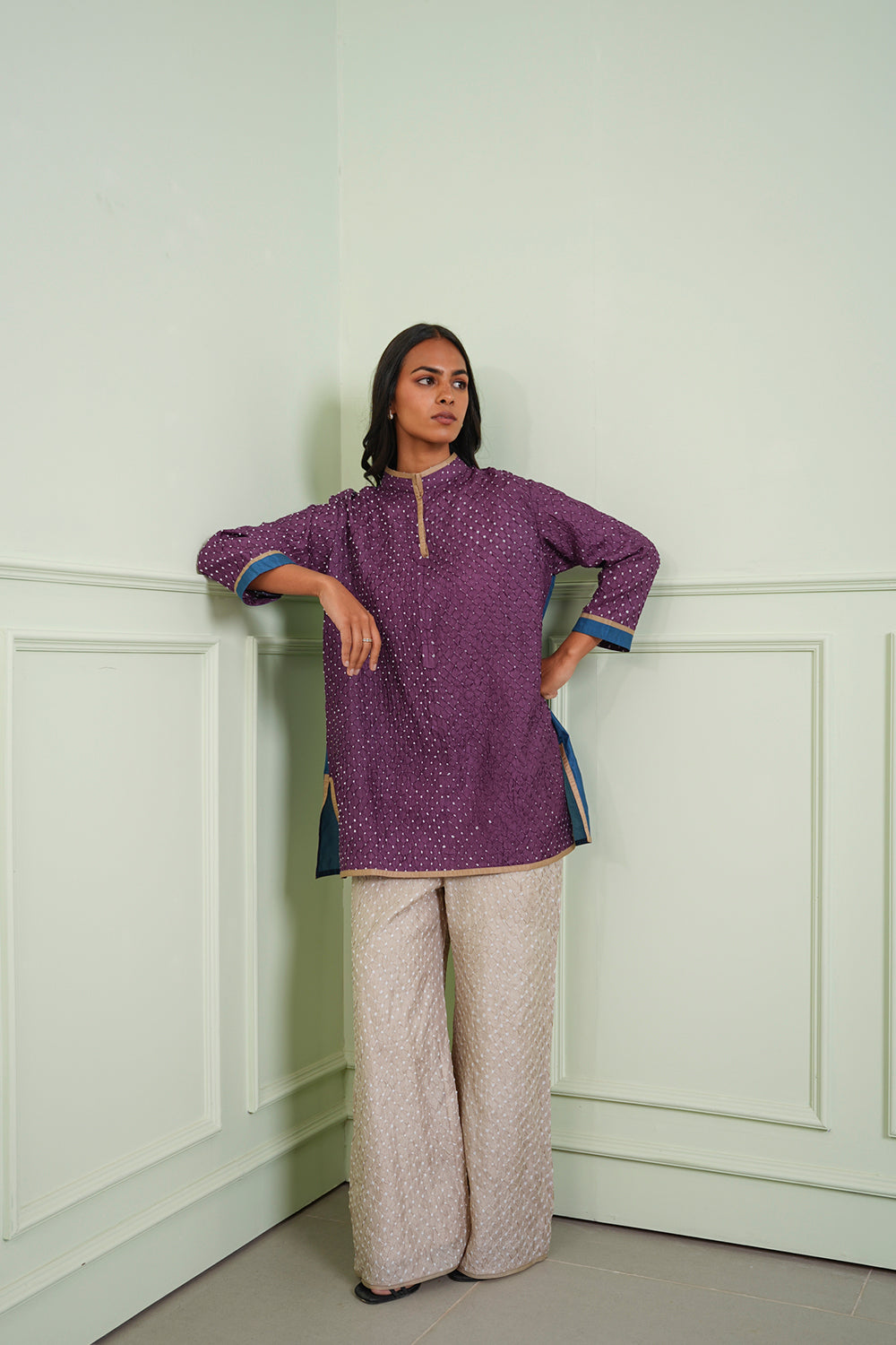 Crushed Bandhani Kurta Shirt