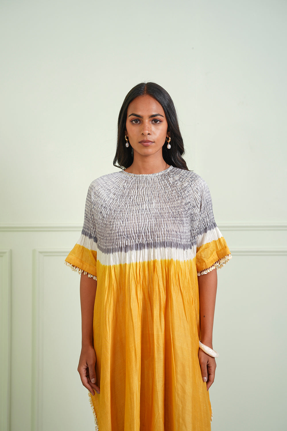 Shibori Tissue Kaftan