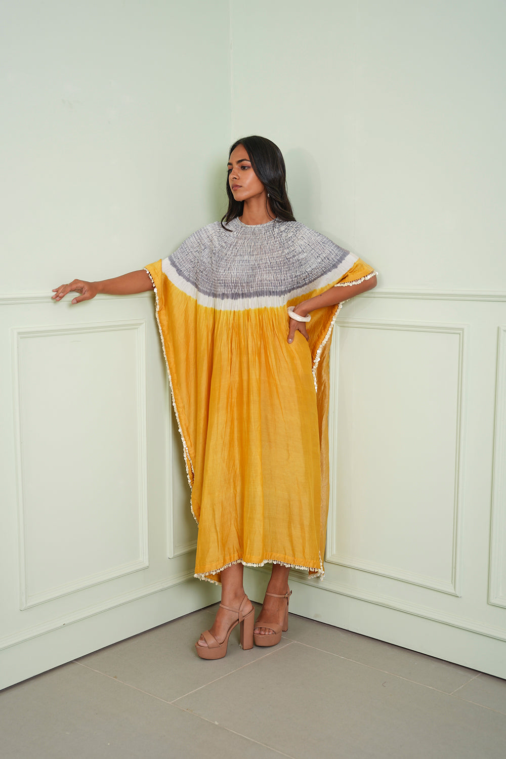 Shibori Tissue Kaftan