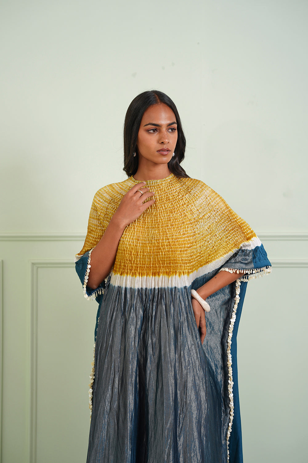 Shibori Tissue Kaftan