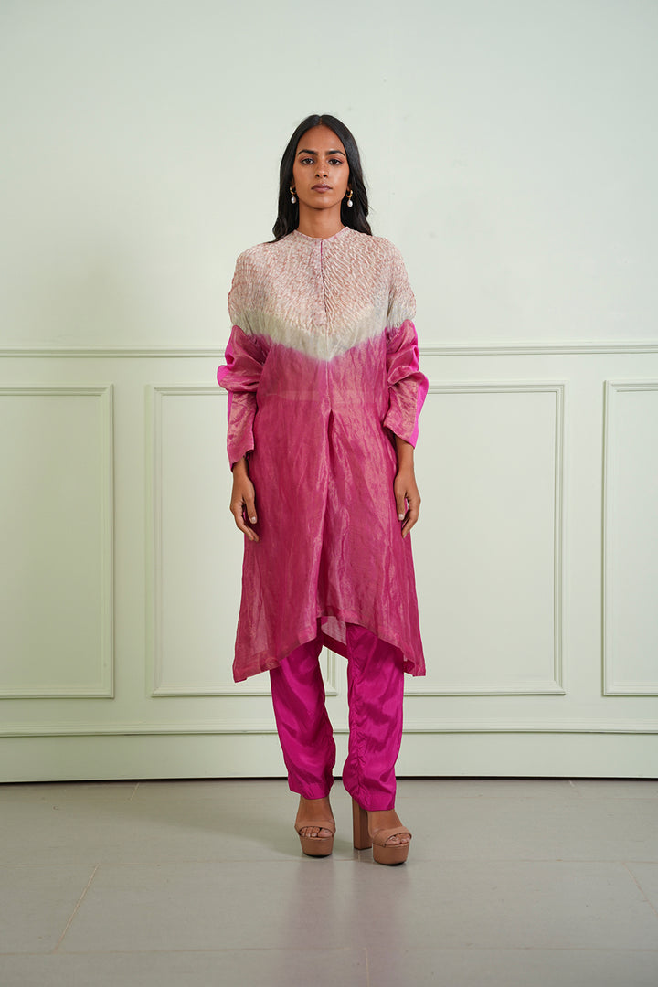 Shibori Tissue Short Kurta