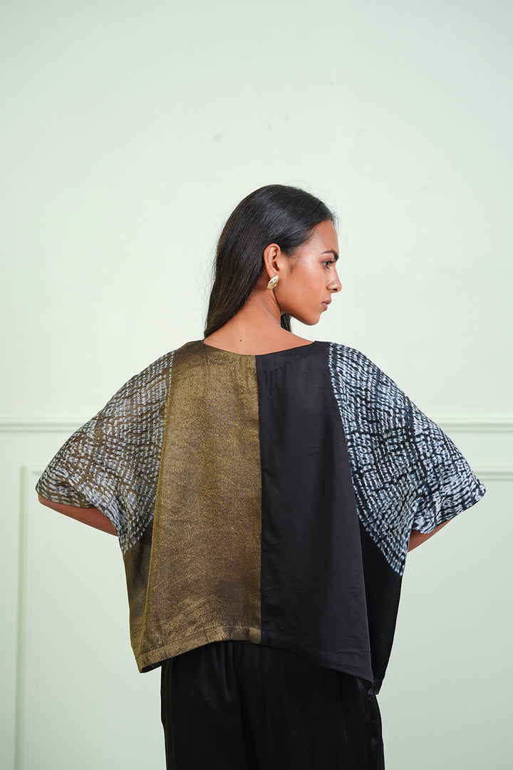 Tissue Shibori Crop Top
