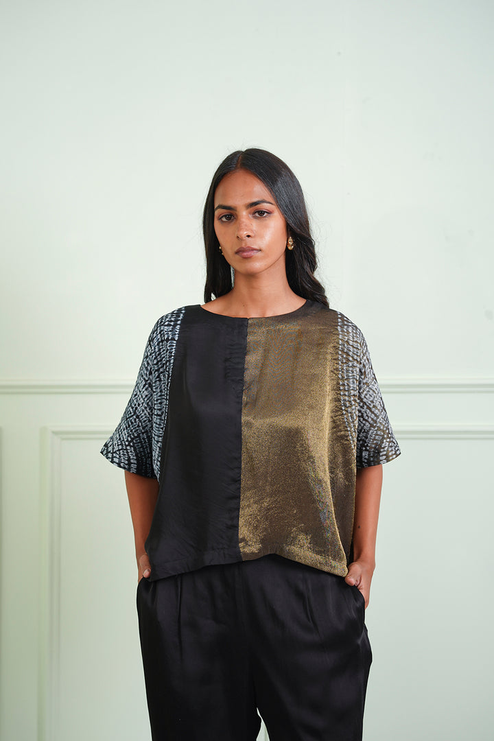 Tissue Shibori Crop Top