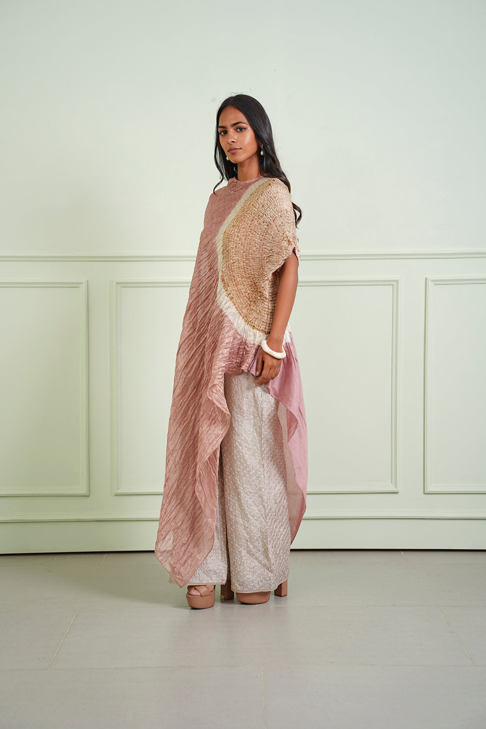 Shibori Tissue Asym Dress