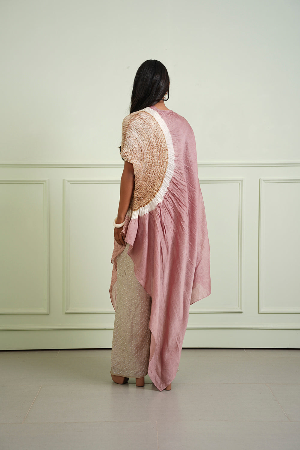 Shibori Tissue Asym Dress