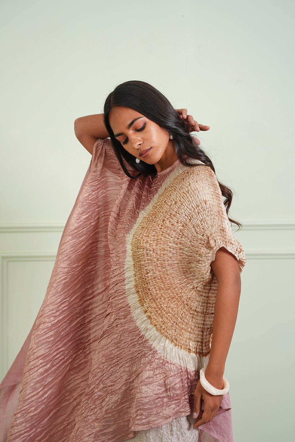 Shibori Tissue Asym Dress