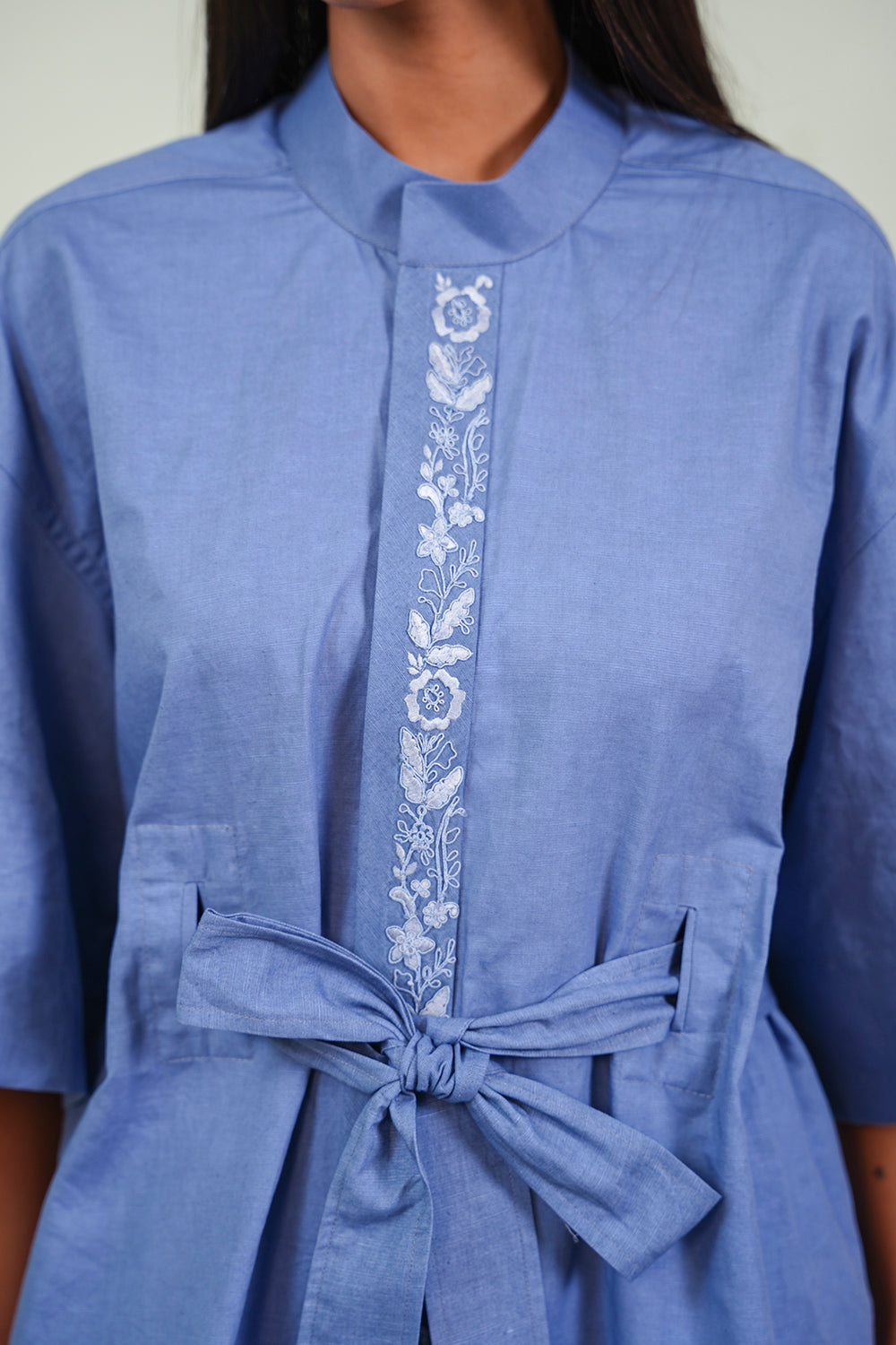 Linen Peplum Belt Tunic