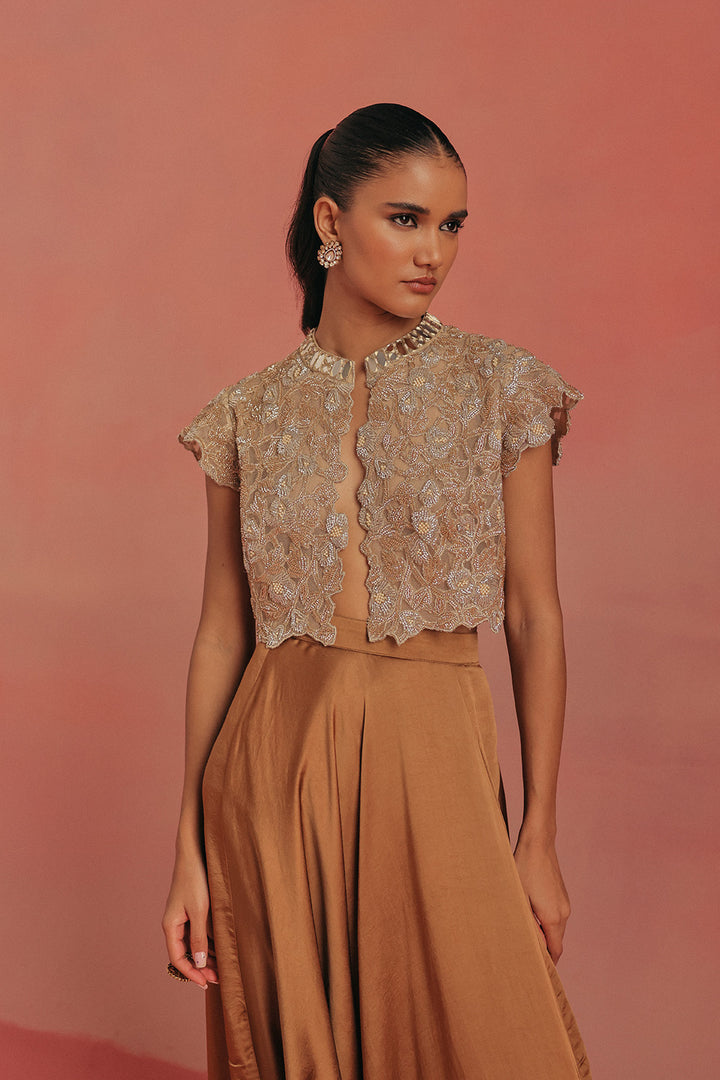 Cap Sleeves Crop Jacket