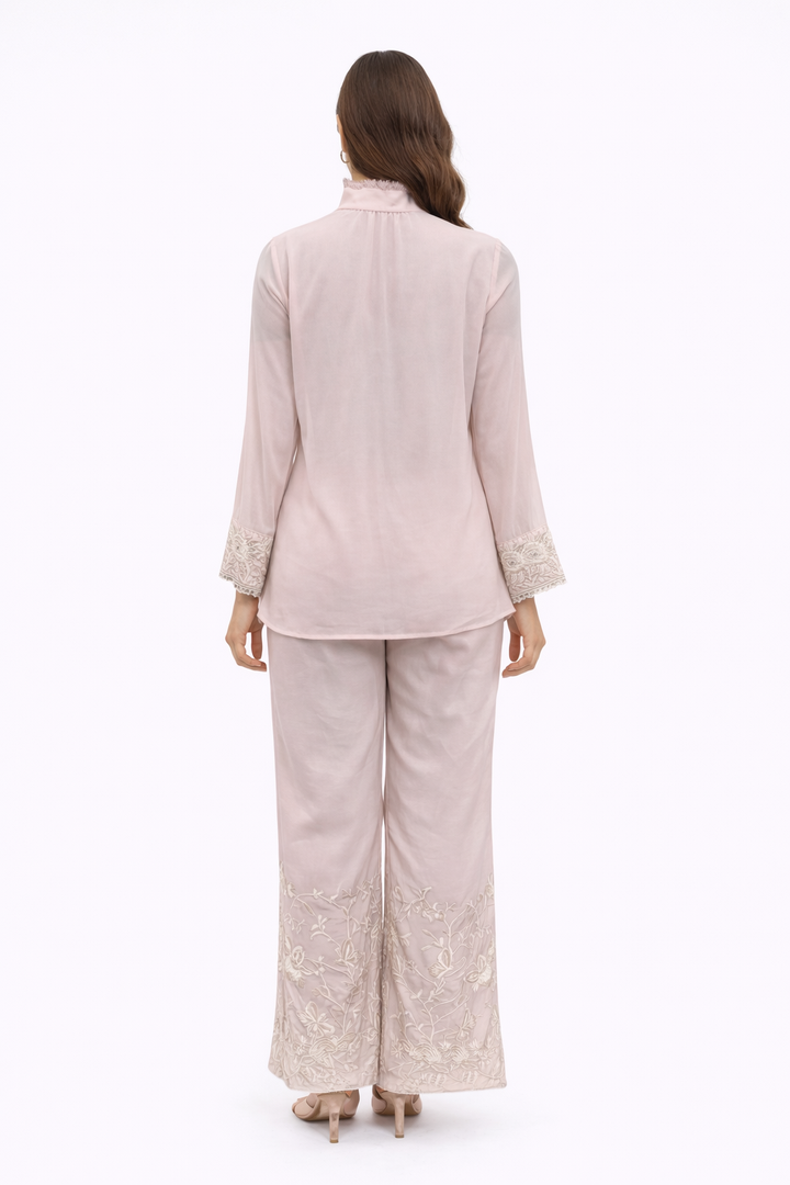 Front Open Ruffle top With Parsi Gaara Palazzos