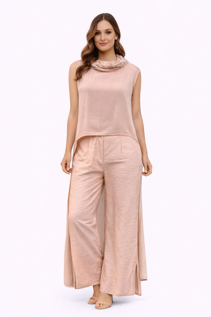 Parsi Gaara Long and Short Top with dupion palazzo