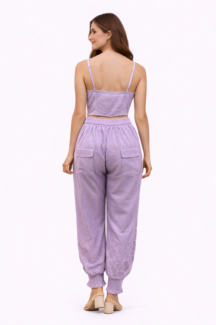 Santoon Silk Inner with Punanya Virmani in our Crushed Bandhani Cargo Joggers