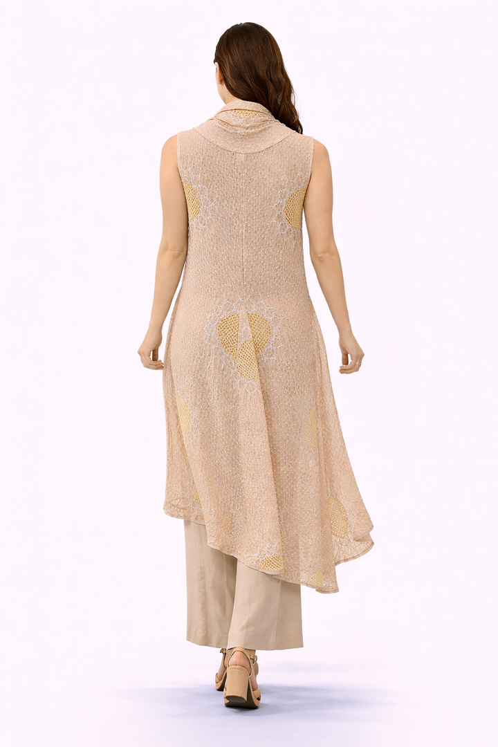 Bandhani Long and Short Top with Straight pants