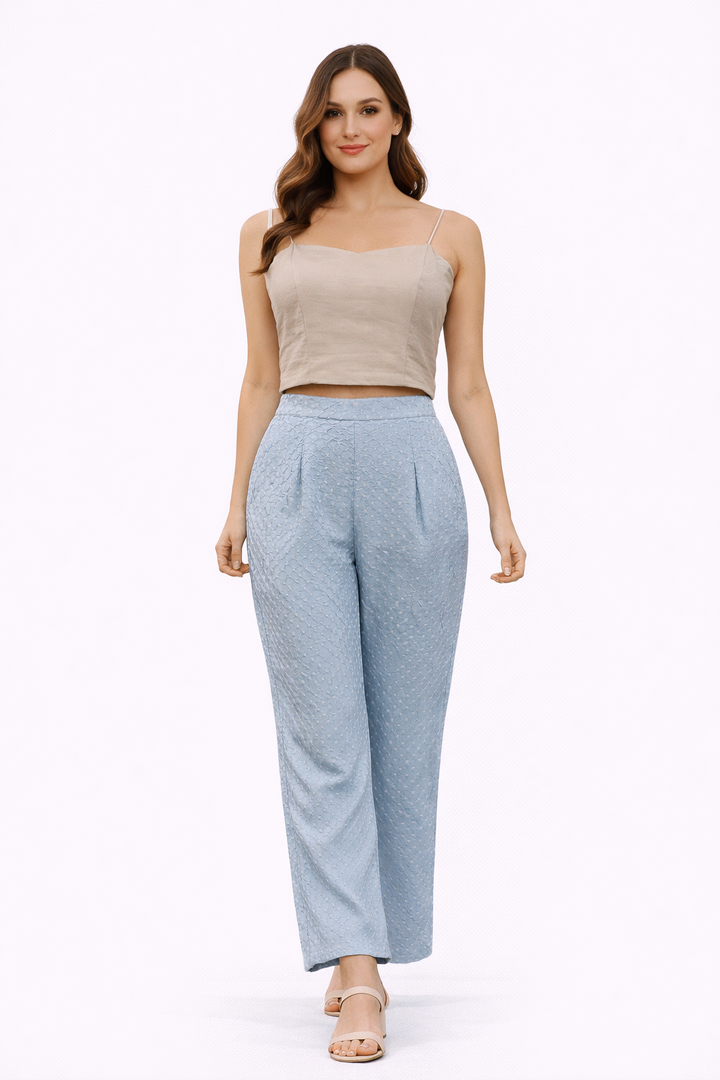 Crepe Inner With Flared Palazzo Pants
