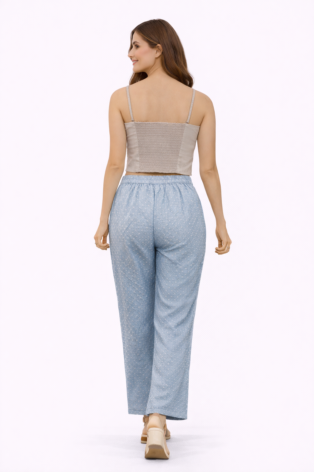 Crepe Inner With Flared Palazzo Pants