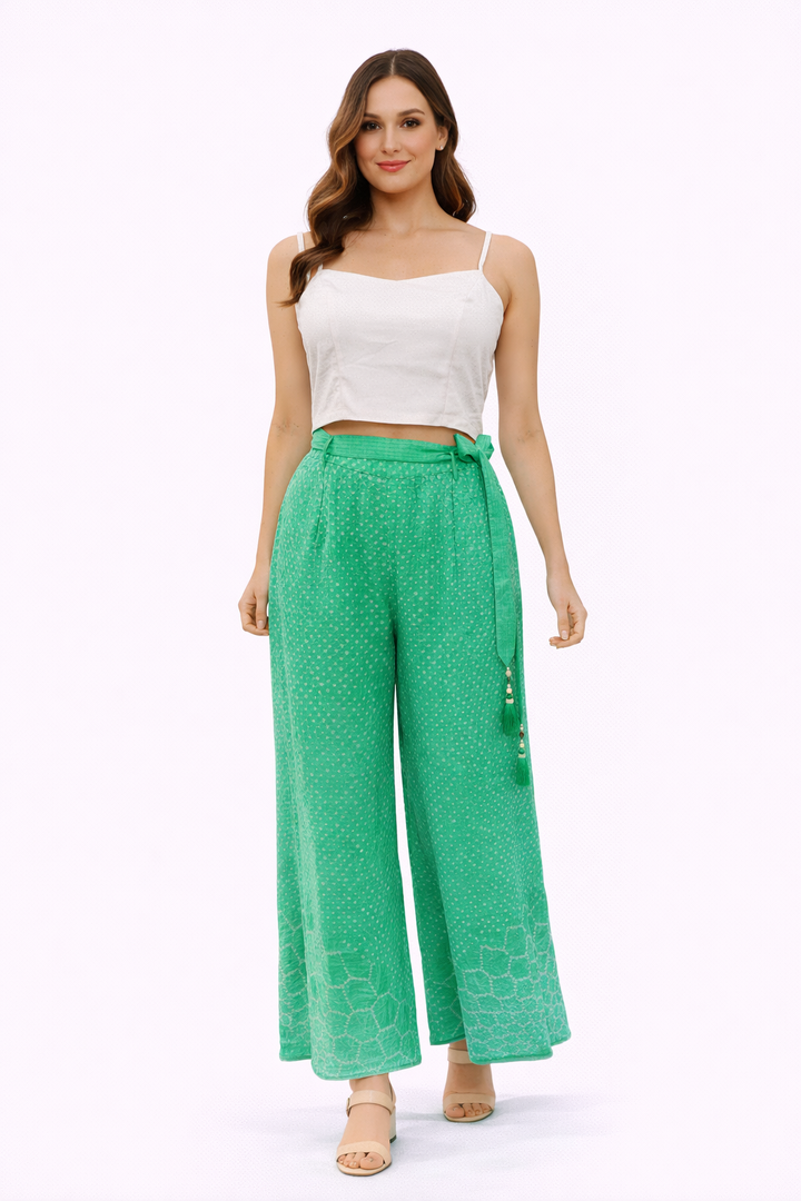 Crepe Inner With Artisnal Bandhani Plazzos