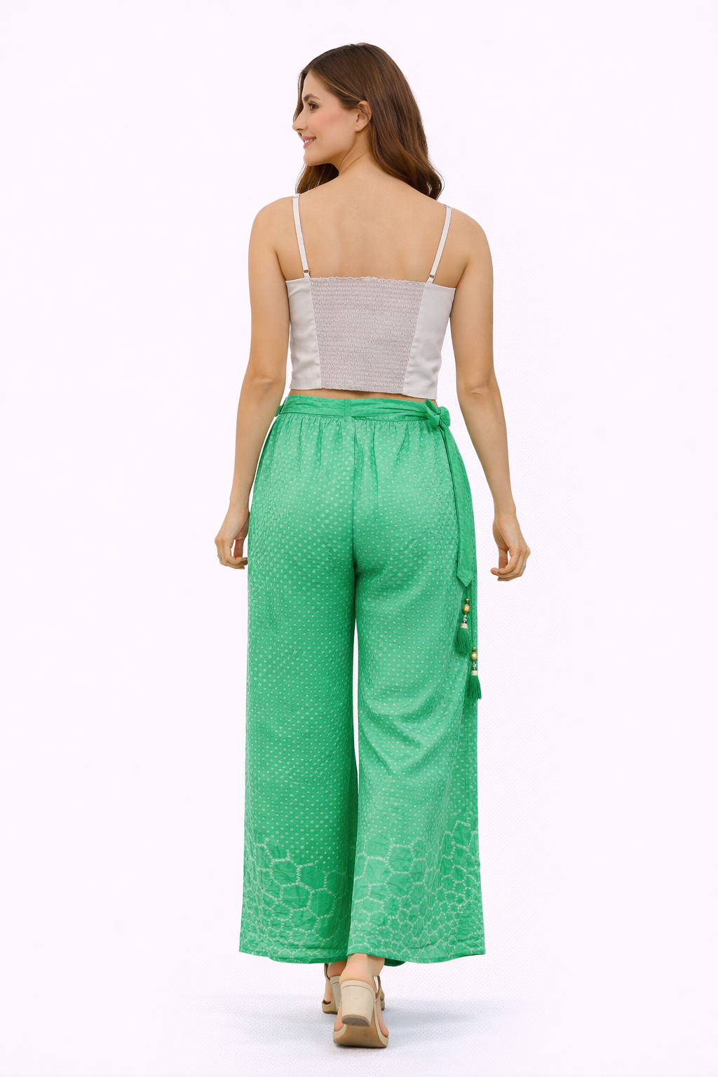 Crepe Inner With Artisnal Bandhani Plazzos