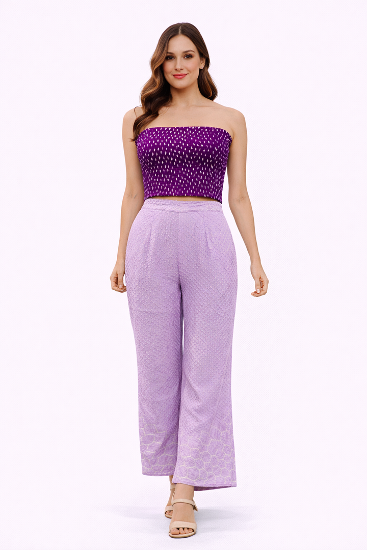 Bandhani bustier With Artisnal Bandhani Plazzos