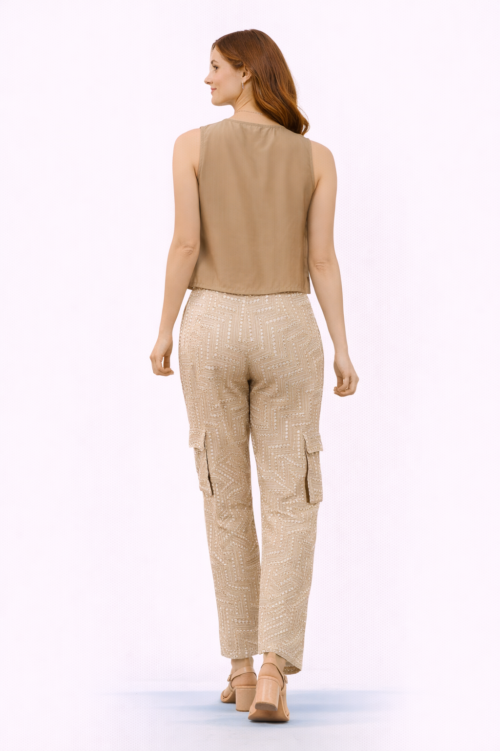 Modal inner with Box Pleat Pants with Military Pockets