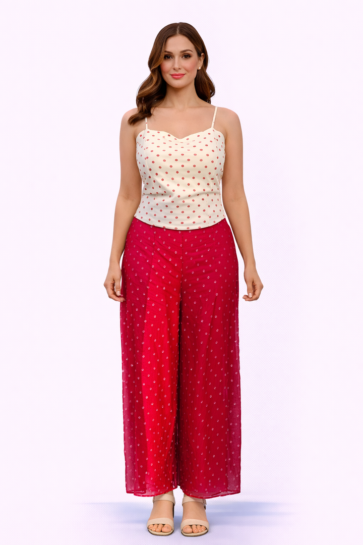 Santoon Silk Inner with  FLARED ORGANZA PANT