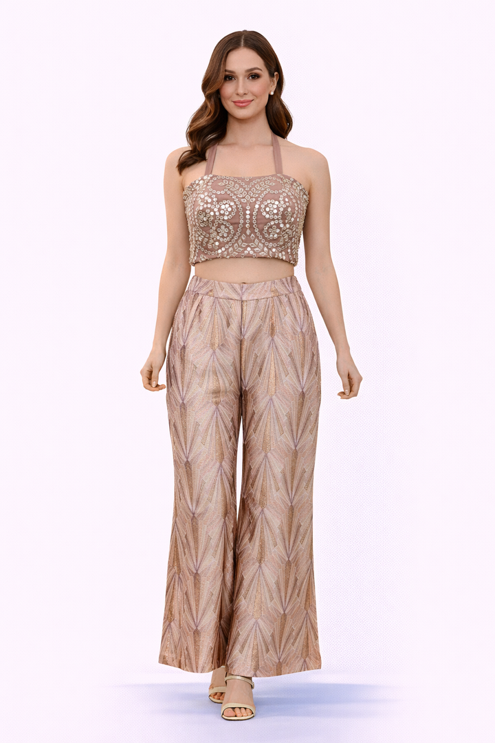 Blush Brocade Pants