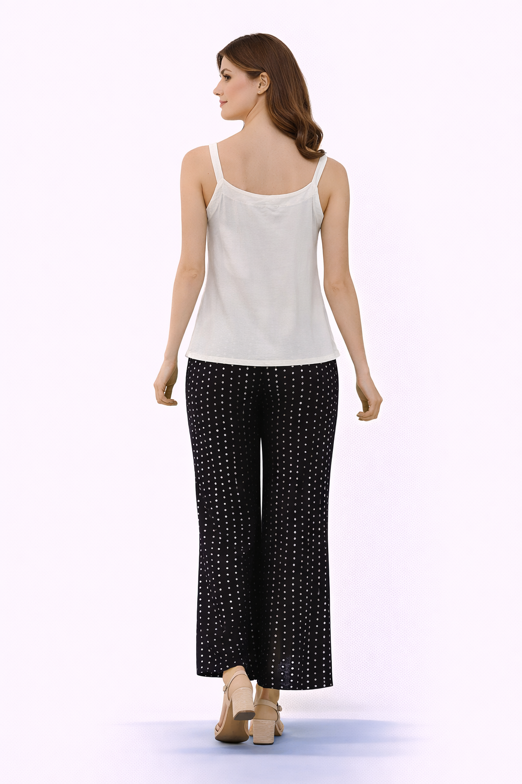 Inner with Mirrorwork on Neckline and Layered Pants
