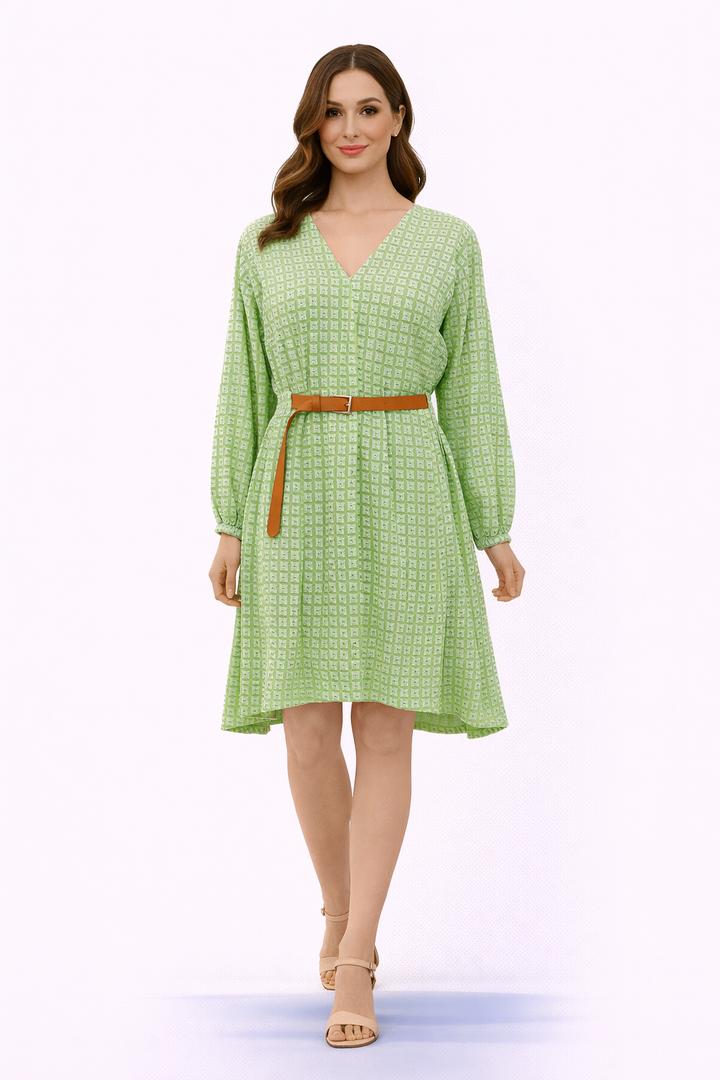 Mirrorwork Wrapover Shift Dress