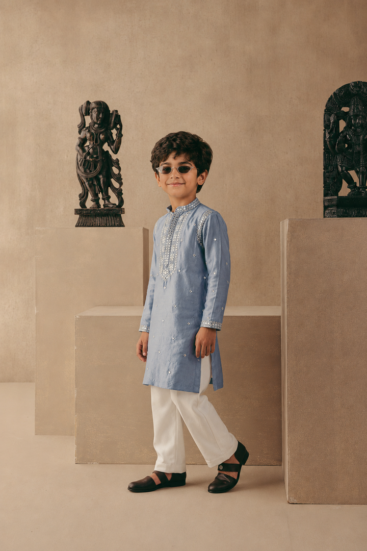 Mirror & Zari Embellished Kurta Set