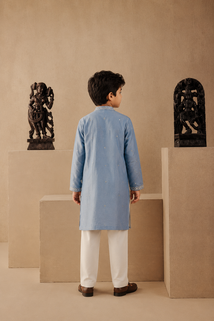 Mirror & Zari Embellished Kurta Set