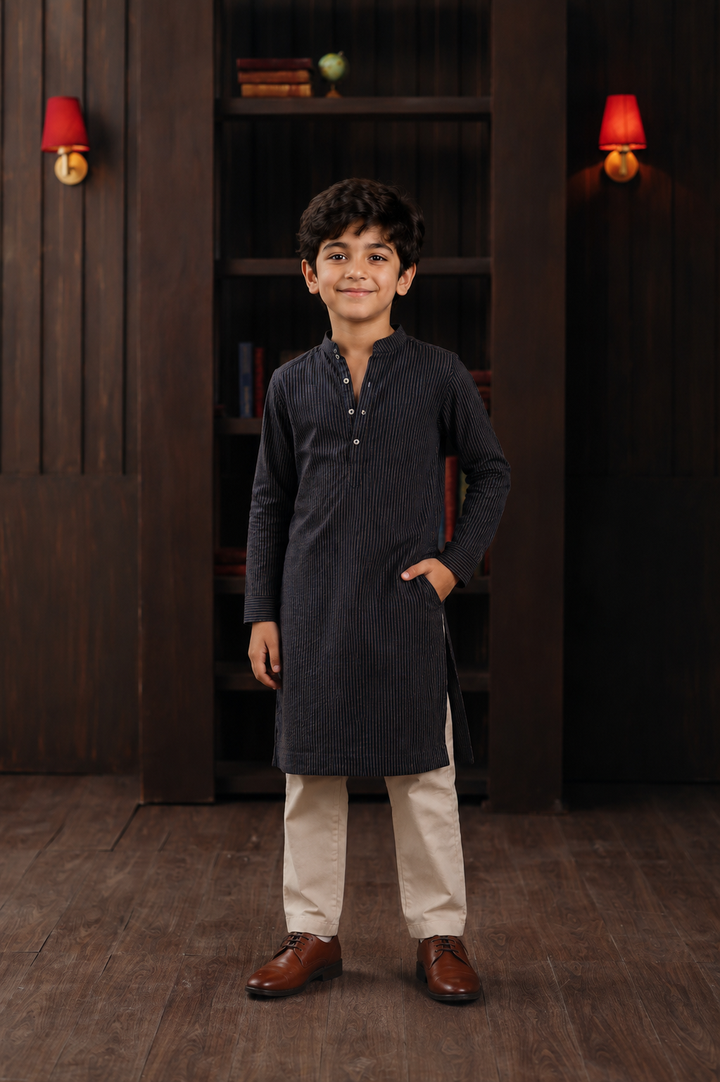 Pintuck Pathani Kurta