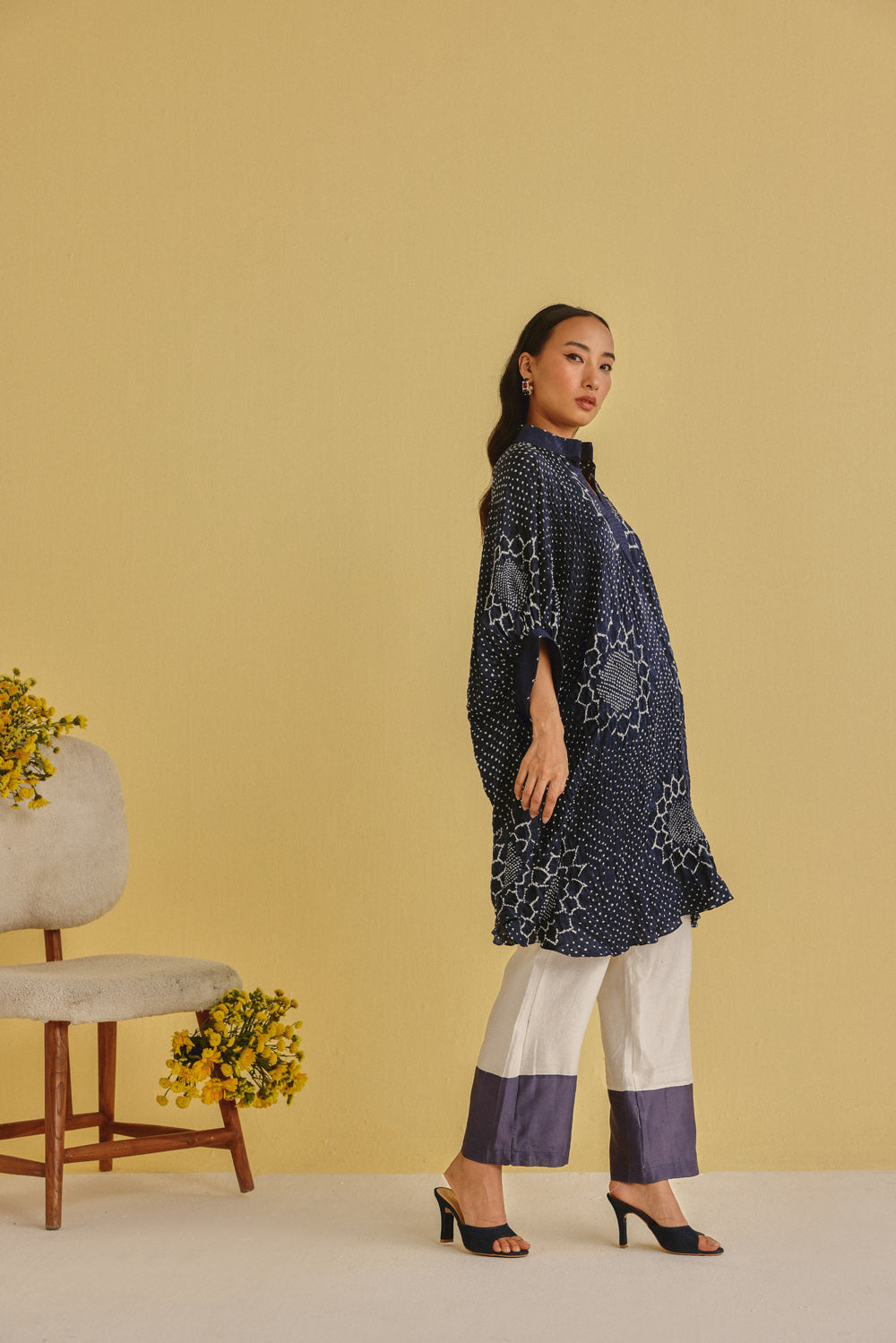 Gajji Silk Bandhani Dress with Pintucks