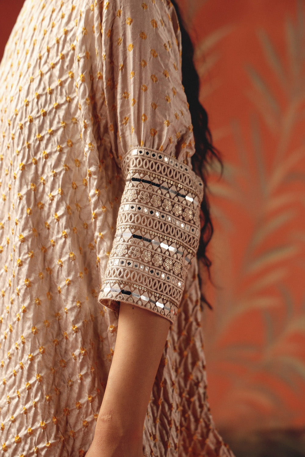 Tunic top with long cuffs