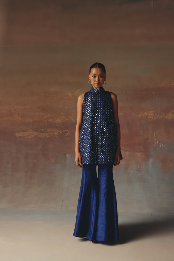 Short hi neck A Line top