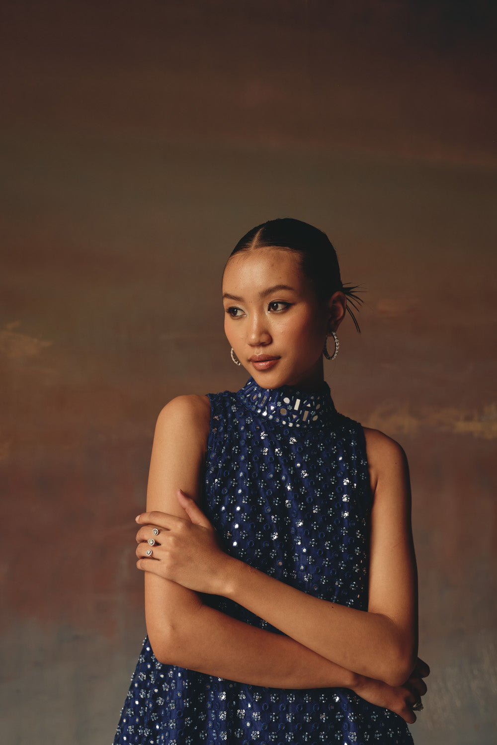 Short hi neck A Line top