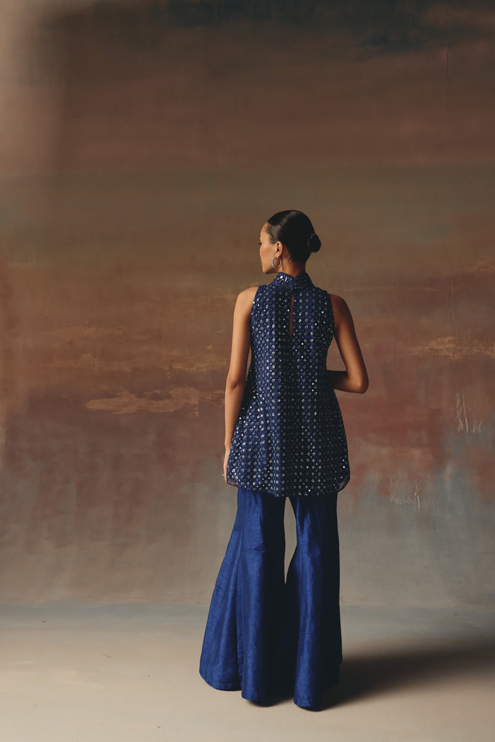 Short hi neck A Line top