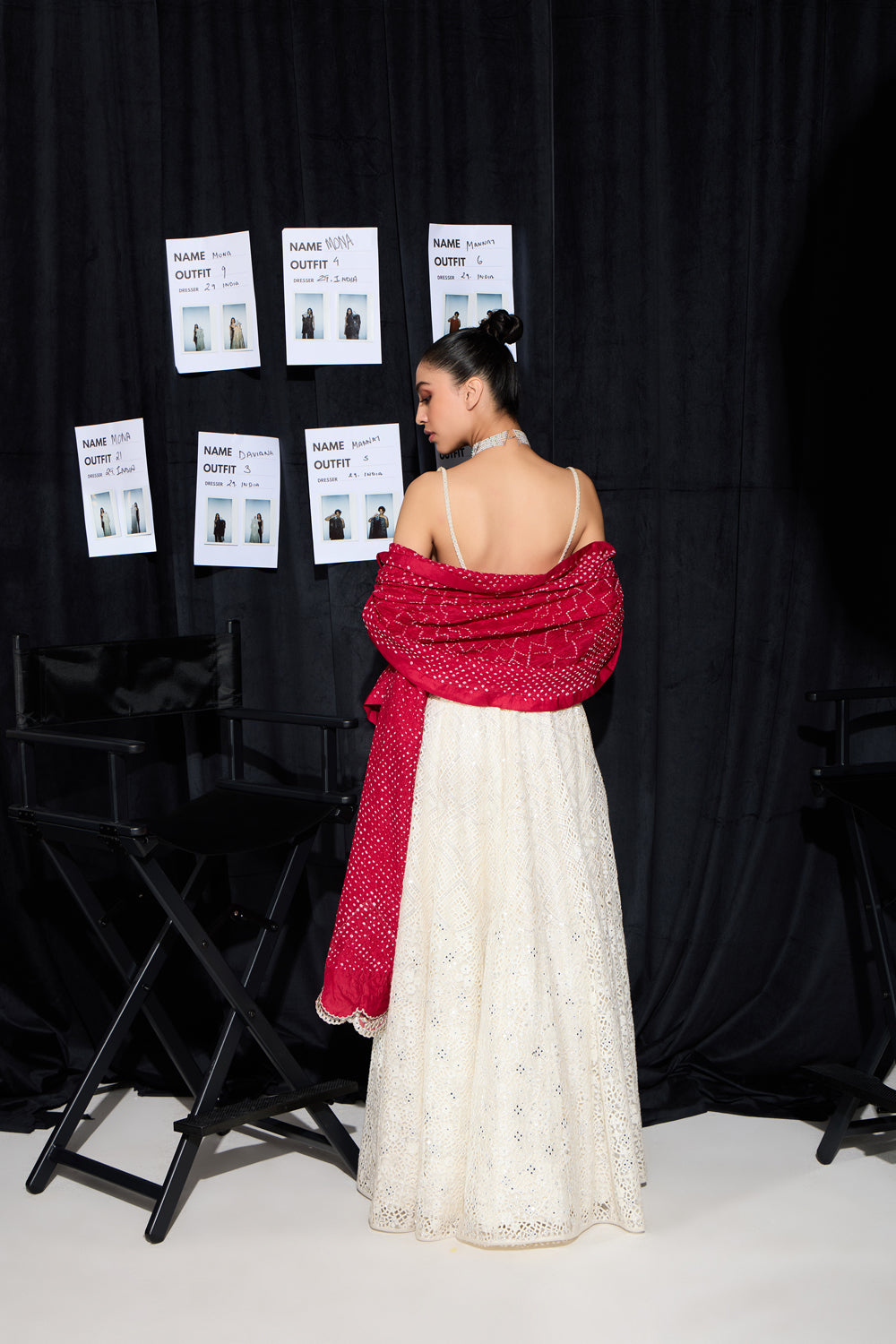 Floral Lace White Lehenga Set