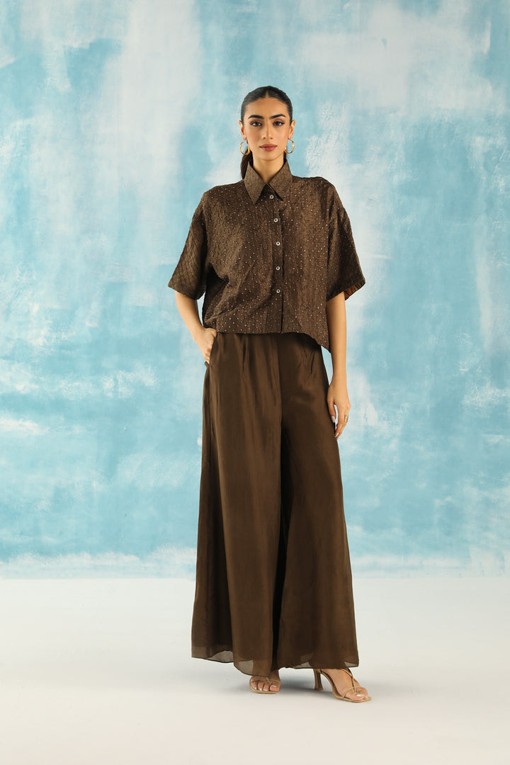 Mirrorwork Flared Palazzo Pants