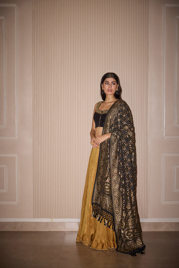 Golden Tissue Lehenga Set