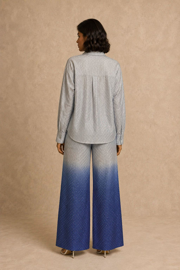 Silk Rai Bandhani Hi Low Crop Shirt With Overlapping Sides