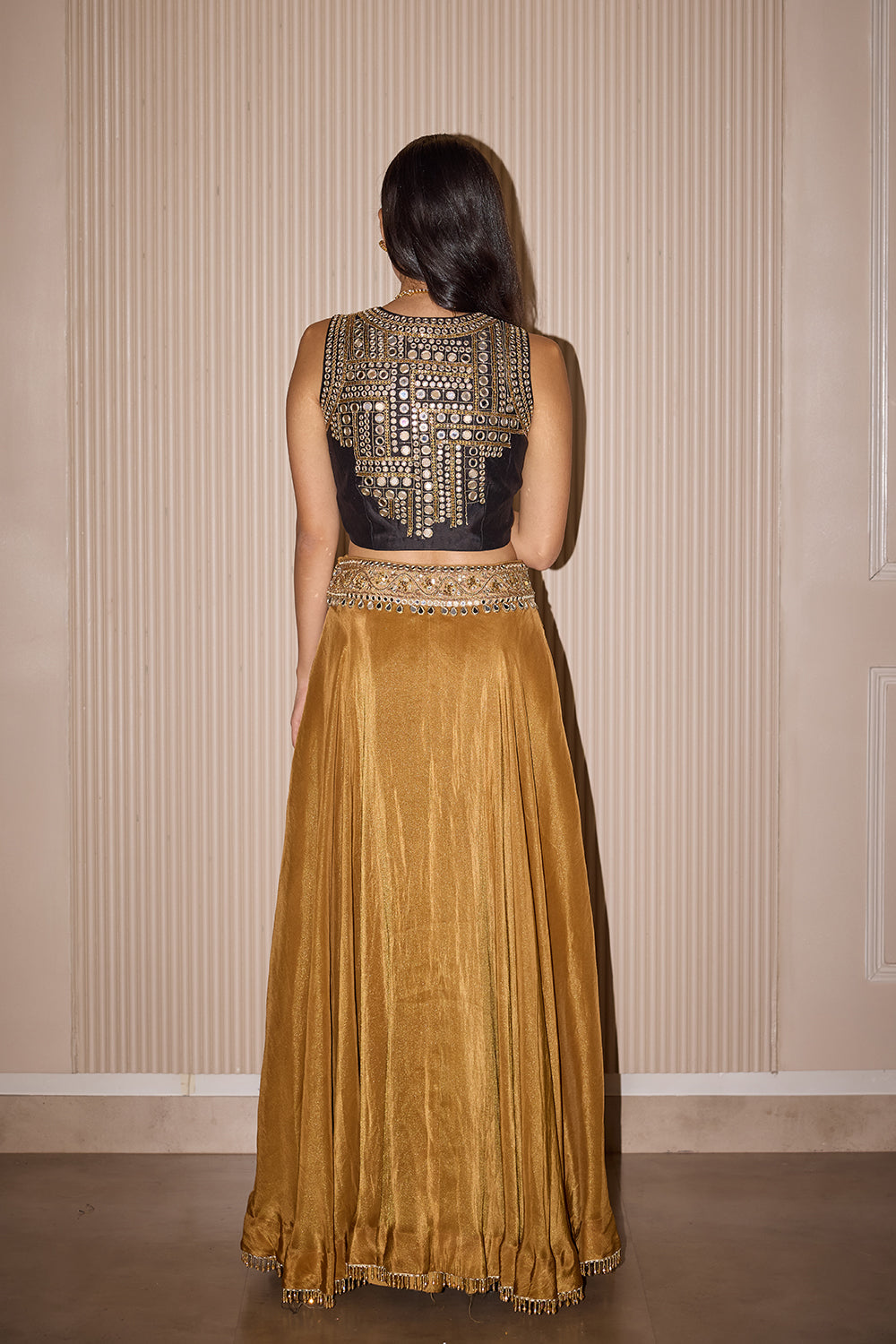 Golden Tissue Lehenga Set